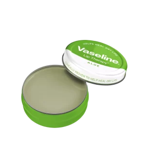 Vaseline Lip Therapy Aloe Tin Open